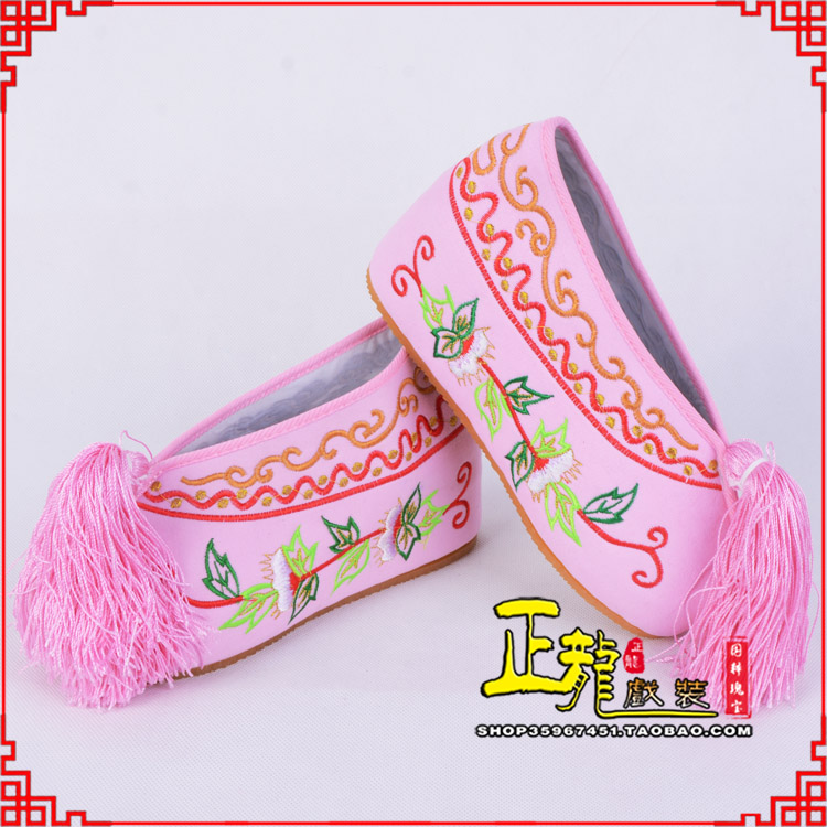 南溪花旦鞋女绣花彩鞋 舒适款草花内高彩鞋