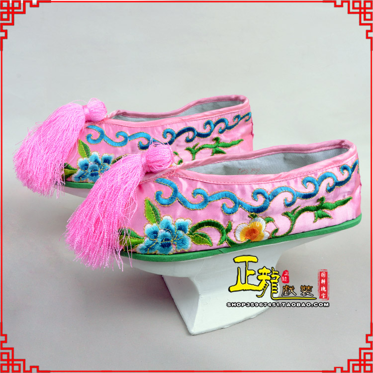 南溪京越剧戏鞋花盆底清朝皇后贵妃宫女花盆底 旗鞋