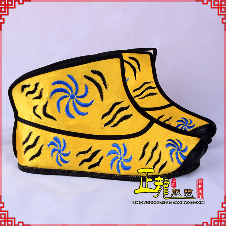 南溪.美猴王靴子虎纹靴金黄快靴 猴鞋