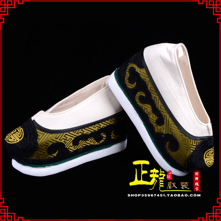 南溪戏鞋方口鞋老生鞋老旦鞋三义斋纸底内高福字履